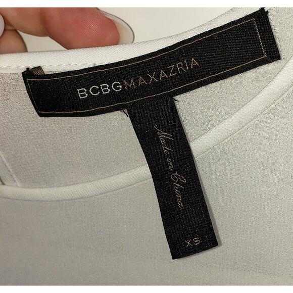 5/15 BCBGMAXAZRIA black and white slinky top - Picture 7 of 7